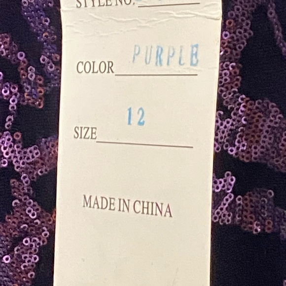 Montage by MON CHERI PURPLE sequins MOB LONG SLEEVE GOWN - Picture 16 of 16